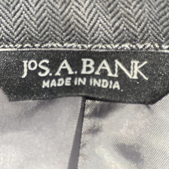 JOS A BANK GRAY BLAZER HERRINGBONE DESIGN SILK CAMEL HAIR BLEND MENS  42L EUC - Picture 6 of 11